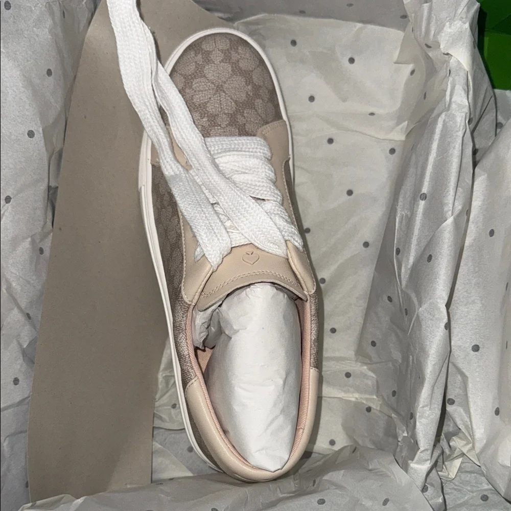 Kate Spade Cream Lace-Up Sneakers - Picture 4 of 5